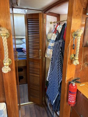 Hanging closet storage to starboard 