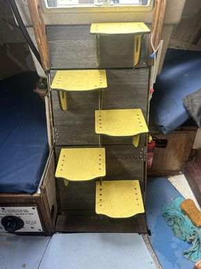 New steps. Engine behind. 
