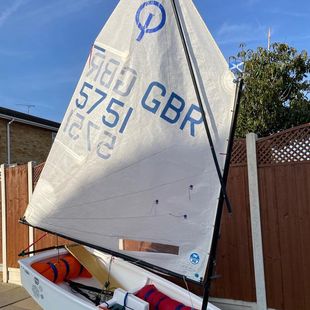 Optimist sailing dinghy