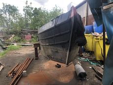 37 Narrowboat hull Project, with new steel sheet