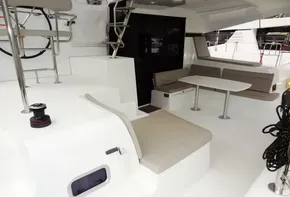Lagoon 42 2020 model yacht interior with seating and dining area.