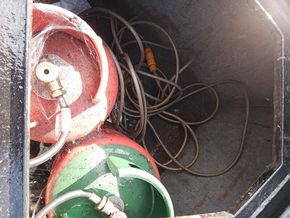Gas locker and Energas bottles