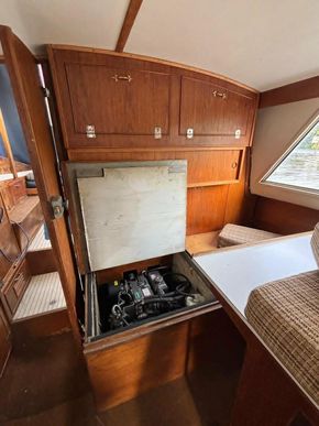 Portside looking aft with engine bay