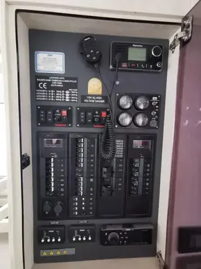 Electrical control panel of a 2017 Leopard 43 Powercat.