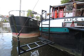 swim deck with ladder in 'out' position