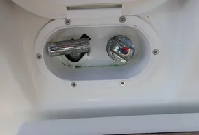 Jeanneau Sun Odyssey 440, 2019, deck fitting with metal handle and cap.