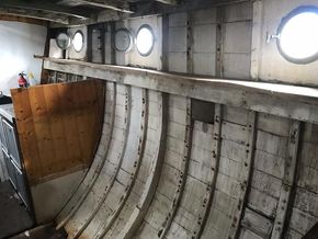 internal panelling is stripped out for refit