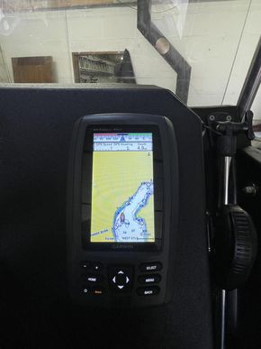 Garmin moving map GPS, fish finder and depth