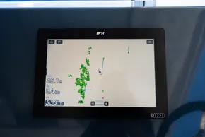 Navigation display on 2025 Leopard 40 Powercat showing map and speed data.