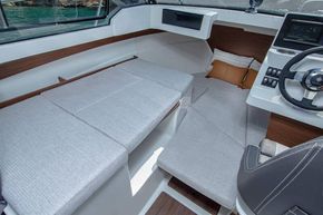 Jeanneau Merry Fisher 605 - all cushions in wheelhouse for two double berths