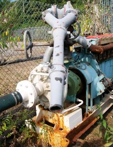 Merryweather sea water pump with Ruston & Hornsby Ltd engine