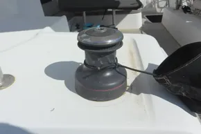 Winch on 2017 Lagoon 42 catamaran deck, used for sail handling.