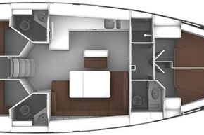 Manufacturer Provided Image: Bavaria Cruiser 46 Lower Deck Layout Plan