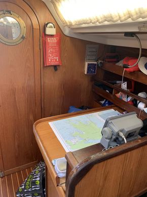 chart table looking aft