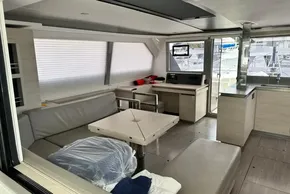 Modern interior of 2021 Leopard 50 yacht with sleek design and spacious layout.