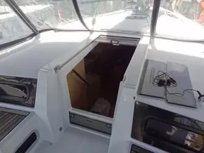 Beneteau Oceanis 46.1 cockpit view, showcasing open hatch and deck details, 2020 model.