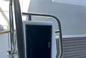 Beneteau Oceanis 46.1 2020 yacht helm with navigation controls and steering wheel.