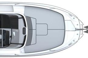 Jeanneau Cap Camarat 7.5 WA - layout diagram of cockpit seating and bow