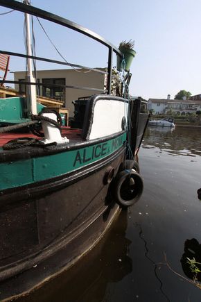 Bow view of barge
