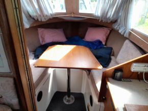 Bow berth as dining area