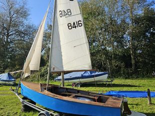 GP14 wooden sailing dinghy