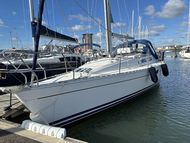 Family cruising yacht ready to sail away