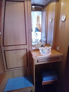 Dressing table with door through to engine room