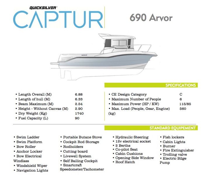 Quicksilver Captur 690 Arvor