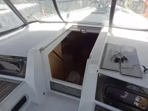 Beneteau Oceanis 46.1 cockpit view, showcasing open hatch and deck details, 2020 model.