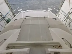 2017 Leopard 43 Powercat deck view in storage.