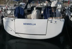 2019 Jeanneau Sun Odyssey 440 sailboat docked, named 