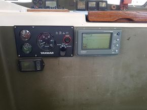Engine panel and sonar