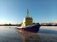 Vintage icebreaking tug in good working condition