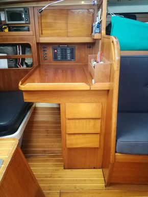 Chart table with eletrics switch panel