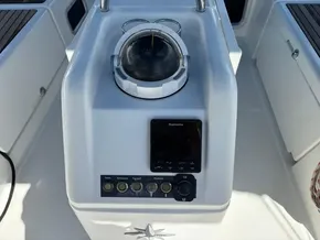 Control panel of a 2019 Jeanneau Sun Odyssey 440 sailboat cockpit.