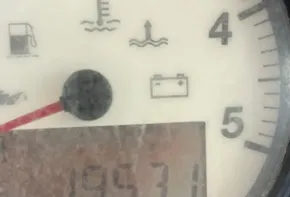 Close-up of a Leopard 45 boat gauge showing 1953.1 hours.
