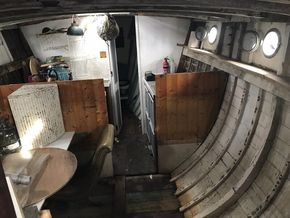 main cabin and kitchen (stripped out for refit)