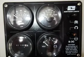 Close-up of Northern Lights S-3C control panel on 2017 Leopard 43 Powercat.