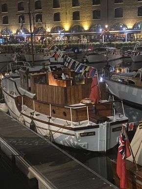 Mary Jane by night, St.Kats Classic boat show 2021