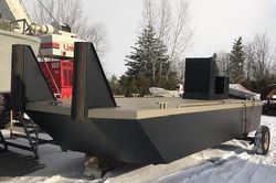 New 23′ x 8’6 Steel Work Barge w/push knees, spud pockets, console