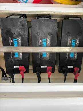 Three Lifeline AGM batteries in a Leopard 40, 2019 model.