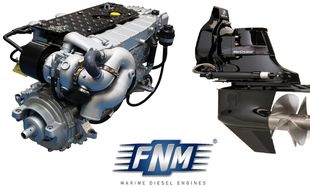 NEW FNM 42HPEP-330 330hp Marine Diesel Engine & Mercruiser Bravo 3 Sterndrive Package