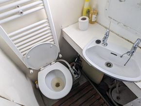 Front shower and toilet