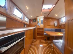 Galley - view aft towards wheelhouse-saloon, seen from fore cabin