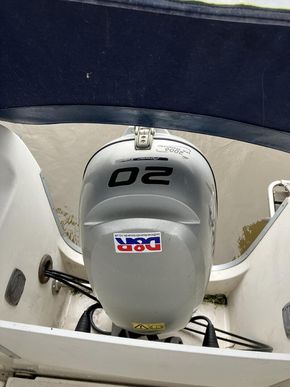 Honda outboard in raised position