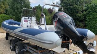 Outhill 760 Sports Rib, 1998 with 2005 Suzuki 250hp engine.