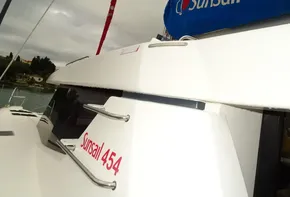 Leopard 45 catamaran, 2017 model, with Sunsail branding on deck.