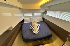 Luxurious cabin interior of 2025 Leopard 46 Powercat by Robertson and Caine.