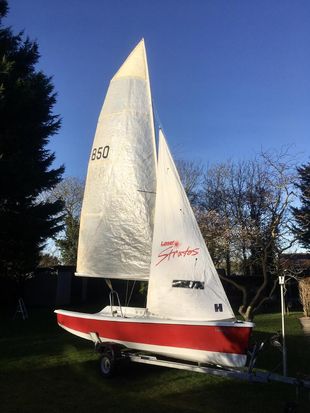 Laser Stratos sailing dinghy with combi and cover