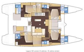 Manufacturer Provided Image: Lagoon 52 6 Cabin Layout Plan